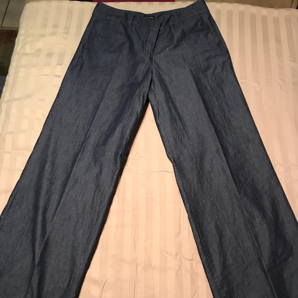 Denim looking women’s wide leg cotton slacks